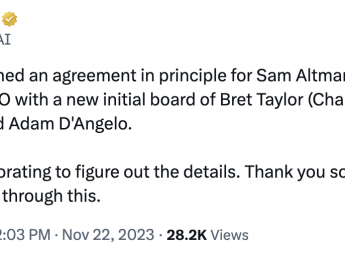 奥特曼(sam altman)将回到openai担任首席执行官